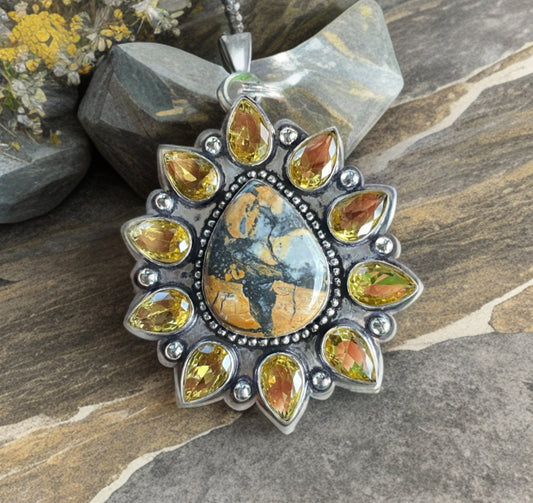 “Golden Splendor” Malingano Jasper Handmade Pendant